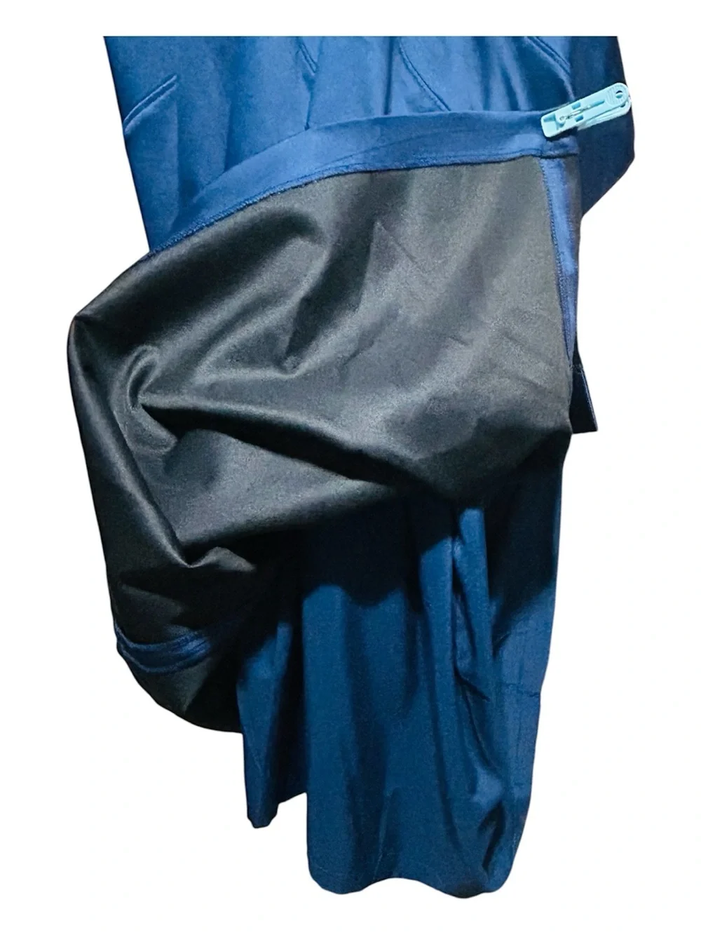 Jessica Simpson One-Shoulder Floral Applique Satin Dress in Deep Blue - Picture 8 of 11